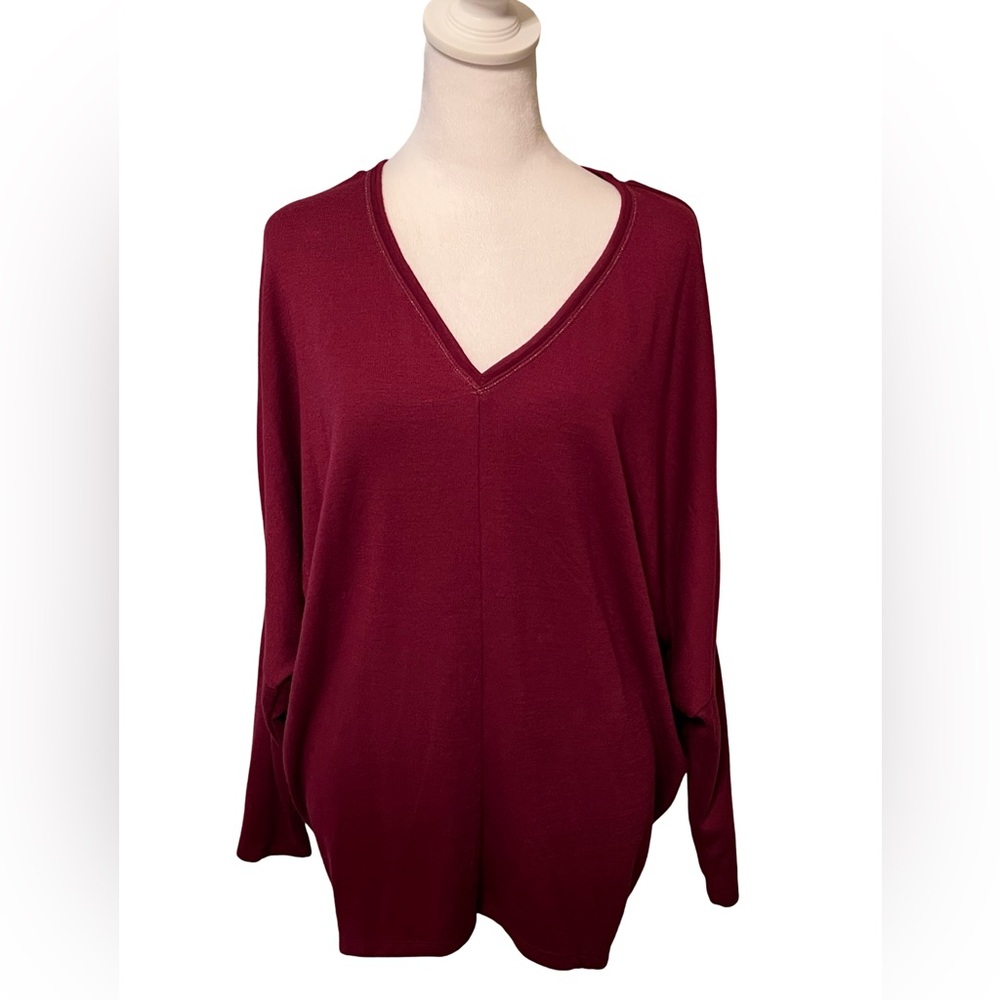 WHBM NWOT Tunic in Pinot Red size Petite Large